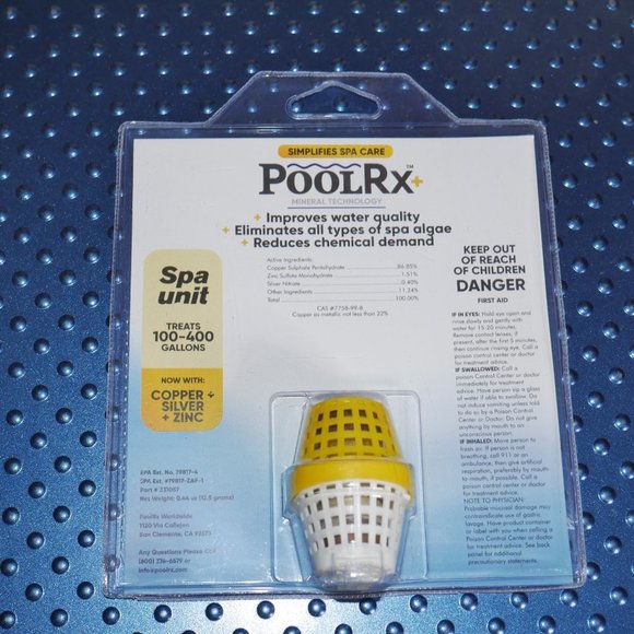PoolRx+ Yellow Hot Tub Spa Unit Treats 100-400 Gallons Algae Prevention NEW! - Picture 2 of 5